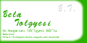 bela tolgyesi business card